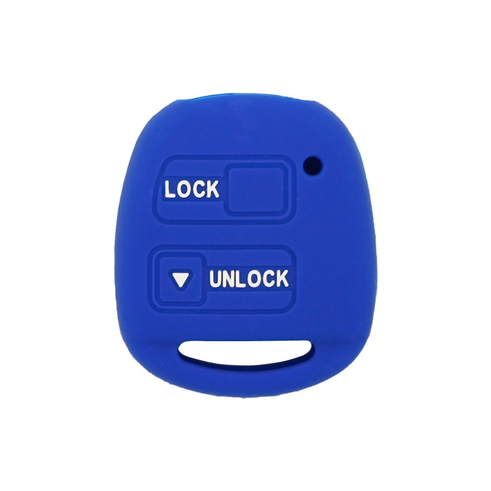 BROVACS Silicone Cover Protector Case Holder Skin Jacket Compatible with TOYOTA Camry Corolla RAV4 Prado LEXUS 2 Button Remote Key Fob CV2421 Deep Blue