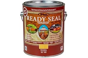 NORKAN Ready Seal Stain & Sealer for Wood, Outdoor Deck, Fence - All-in-One Exterior Wood Stain and Waterproofing Sealant – Easy to Apply, No Back Brushing Needed, UV Protection - 1 Gallon, Natural Light Oak