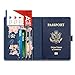 MoKo Passport Holder, PU leather Travel Case Cover for Passport, Night Blossom