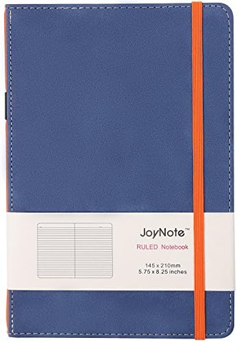 A5 Classic Notebook Journal Leather College Ruled Paper Writing Notebooks Hardcover, Premium Thick Paper With Pen Loop And Inner Pocket,192 Pages