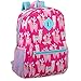 Girl's 6 in 1 Backpack Set With Lunch Bag, Pencil Case, Bottle, Keychain, Clip (Llamas)