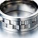 COOLSTEELANDBEYOND Refined Style Stainless Steel Spinner Unisex Ring Man Ring Comfort Fit 9mm(8a)