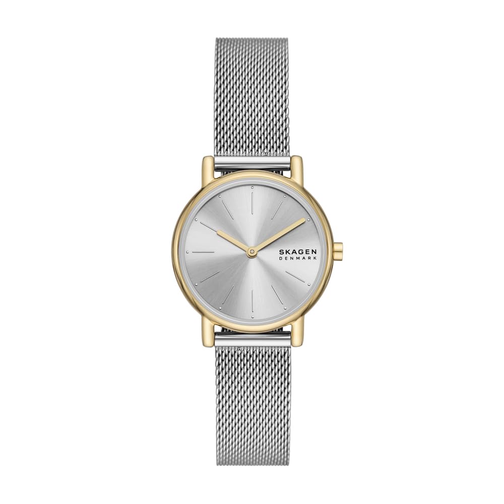 Skagen Women’s Signatur Lille Two-Hand Silver Stainless Steel Mesh Watch and Bracelet Set
