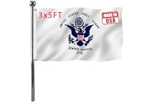 Jayus US Coast Guard Flag Military Flags 3x5 Outdoor Made in USA - Double Sided Heavy Duty United States Coast Guard Flag Banner with 2 Grommets