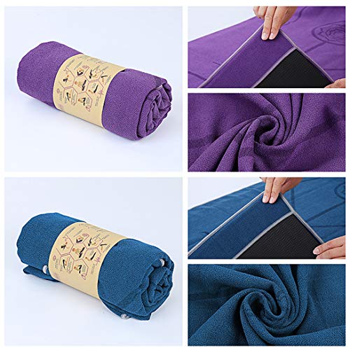 Non-Slip-Yoga-Towel-Hot-Yoga-Towel-Microfiber-Good-as-Anti-Slip-Yoga-Towel-Bikram-Yoga-Towel-Yoga-Mat-Cover-Moisture-Absorbing-Body-Alignment-System-with-Carrying-Bag-183-x-63cm