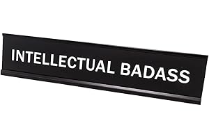 ALL QUALITY Intellectual Badass 2"x10" Novelty Nameplate Desk Sign