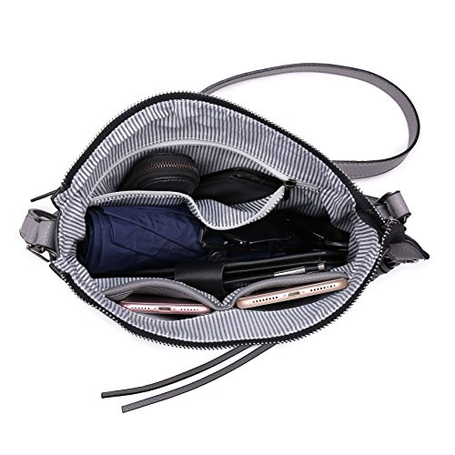 seOSTO Medium Crossbody Bags for Women, Shoulder Bag with Tassel Crossbody Purse Multi Pocket Bags (Black) - Thumbnail 6