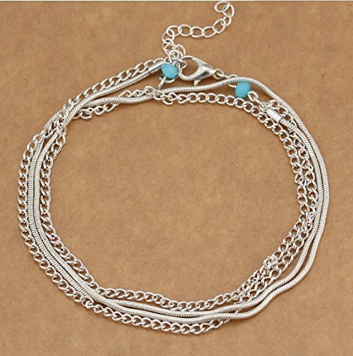 Anklet Dainty Beach Jewelry for Girls Multi-layer Charm Beads Boho Foot Starfish Turtle Gold Chain Bracelet for Women