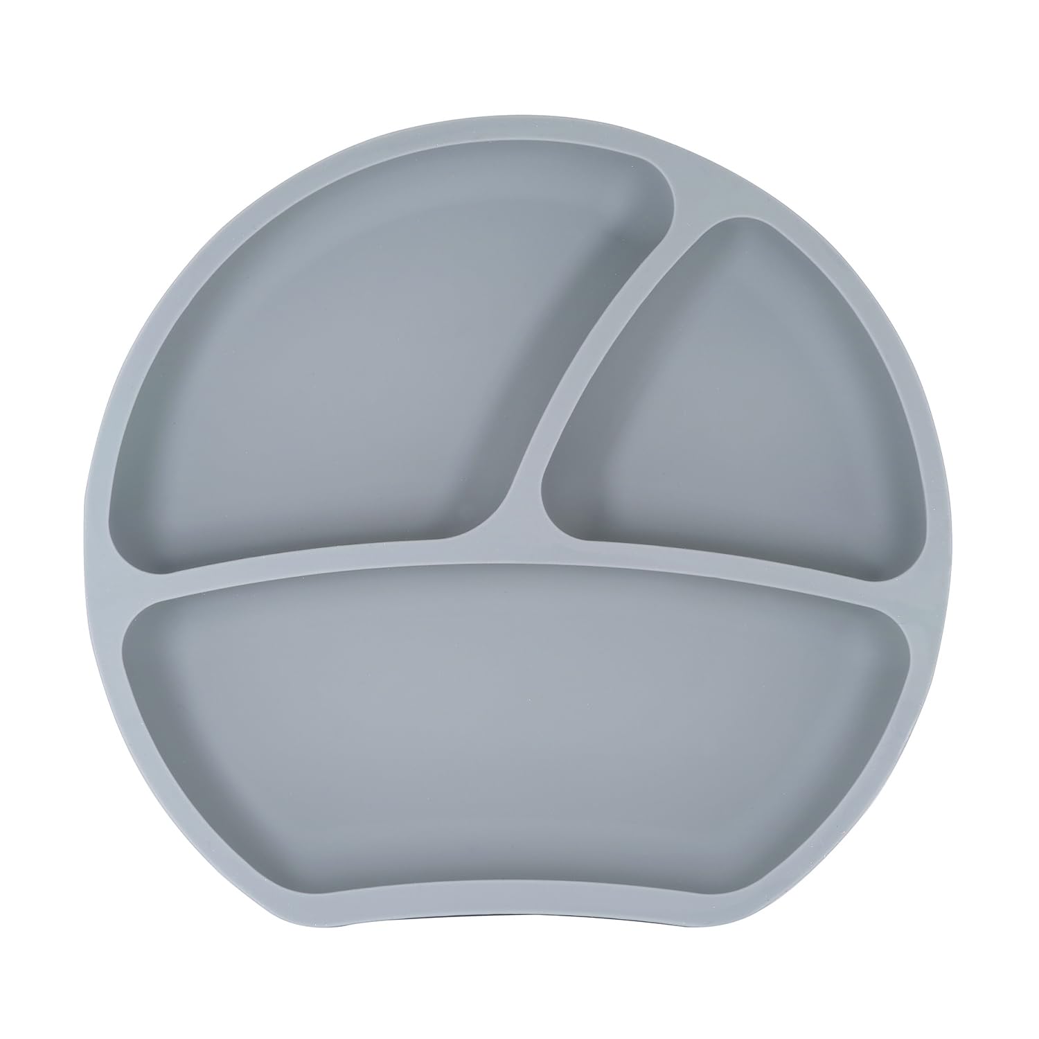 Kindsgut Plate, Silicone Learning Plate, Good Grip and Non-Slip Suction Cup, BPA Free and FDA Compliant, Dark Grey
