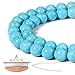 BEADNOVA 8mm Blue Turquoise Gemstone Round Loose Beads for Jewelry Making (45-48pcs)