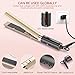 Flat Iron for Hair,GOOLEEN Professional Ceramic Hair Straightener 1 Inch Tourmaline 3D Floating Plates,2 in 1 Hair Curler and Straightener with Dual Voltage LED Display Adjustable Temperature 248-446℉