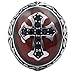 KONOV Mens Stainless Steel Ring, Biker Vintage Celtic Cross, Red Black Silver