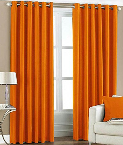 Buy Global Home Brand New Door Curtain 1 Piece Orange Curtain