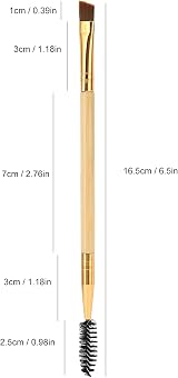 Brrnoo Double Ended Eyebrow Brush Angled Spoolie Wood Handle Makeup Tool view 6