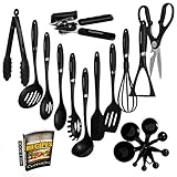Nylon Cooking Utensils – Nonstick Kitchen Tool Set With Silicone Spatula – Cookware Utensil Set – 21 Piece Heat-Resistant Kitchen Gadgets