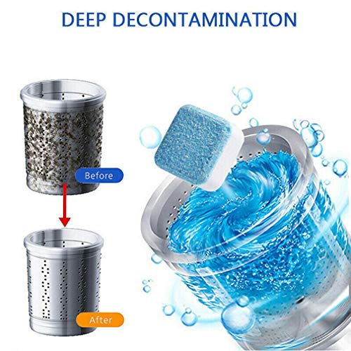 Solid Washing Machine Cleaner, Gutyepe Washer Decontamination Cleaning Detergent Effervescent Tablet - Washing Machine Cleaner Descaler Deep Remover Deodorant - Thumbnail 3