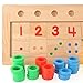 HLJgift Early Baby Learning Eductional Development Toys Montessori Wood Math Number Blocks Shape Teaching Tool Wood Board Preschool Toy Kid