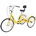 CLIENSY 24″ Adult Tricycle, 7-Speed 3 Wheel Bike Trike Cruise Bike w/Large Size Basket for Recreation, Shopping, Exercise (Yellow)thumb 2
