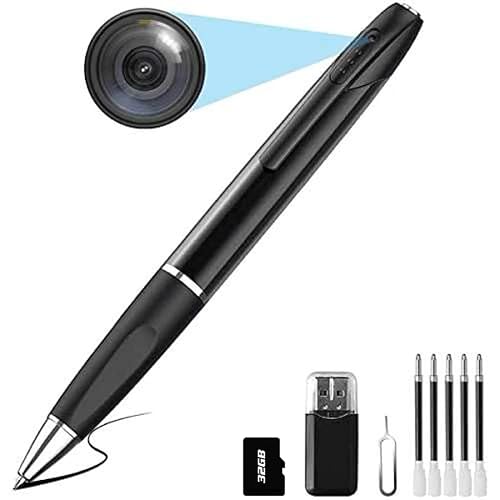 SANPROV Spy Cameras Pen 1080P Hidden Camera Mini Portable Pocket Cam Covert Camera with 32G SD Card Secret with Video Recording Photo Taking for Home Business Indoor