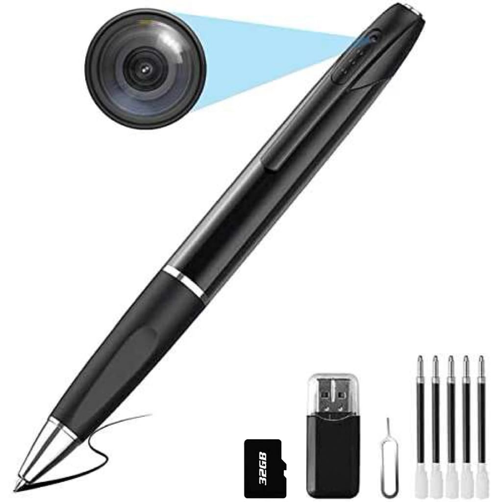 SANPROV Spy Cameras Pen 1080P Hidden Camera Mini Portable Pocket Cam Covert Camera with 32G SD Card Secret with Video Recording Photo Taking for Home Business Indoor