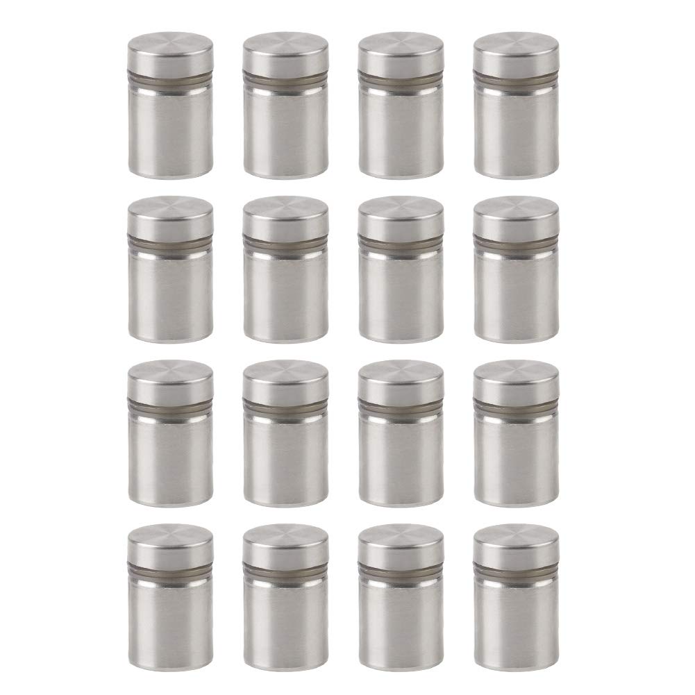 INCREWAY 16 Pcs Glass Standoff Screws, 19 x 25mm Stainless Steel Wall Mount Advertising Nails Wall Standoff Holder for Sign Displays