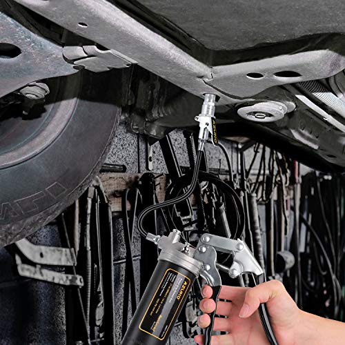 AZUNO Pistol Grip Grease Gun, 6500 PSI Heavy Duty Grease Guns with Quick Connect Grease Couple, 6pcs Professional Grease Gun Bundle for Greasing
