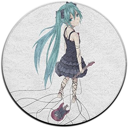 SkyGlee Circular Hatsune Miku Printed Doormat Non-Skid/Slip Rug Diameter23.62"