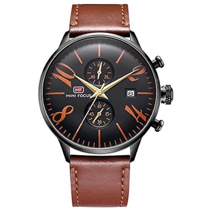 Mini Focus Luxury Mens Watch,Top Brand Dual Quartz Watch,Chronograph Casual Fashion Waterproof Stainless Steel Back Male Wristwatch MF0135G.03