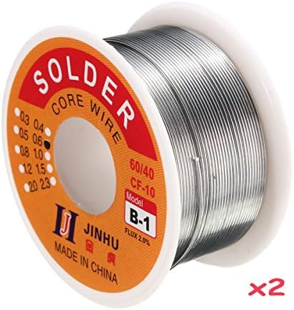 2 x 0.6mm Tin lead Solder Wire Rosin Core Soldering 2% Flux Reel Tube 60/40