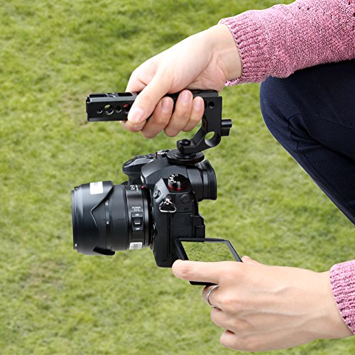 NICEYRIG Compatible Hot Shoe Handle Camera Top Cheese Handle with Cold Shoe Panasonic Lumix GH5s/ GH5 Cage - Thumbnail 3