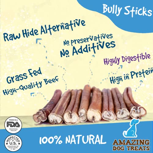 Bully Stick 6 Inch ( 8 Count) Regular Thickness Bully Sticks for