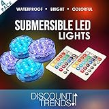 Submersible LED Waterproof Light RGB for Vase Wedding Party Fish Tank Decors + Remote (4) PACK