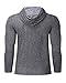 MODCHOK Men's Casual V Neck T-Shirt Long Sleeve Hoodie Sports Hooded Jacket Tops (L, Light Grey 1)