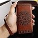 iPhone 8 Wallet Case,For iPhone 7 Wallet Case,Valentoria® Mandragora Flower Premium Vintage Emboss Leather Wallet Pouch Case with Wrist Strap for iPhone 8/7 4.7inch(Brown)
