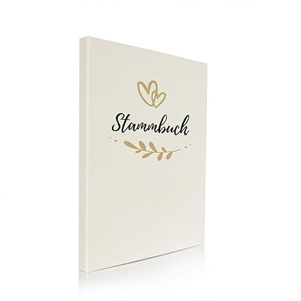 Hochzeitideal Stammbuch der Familie DIN A4 'Fiore' Leinen (Creme)