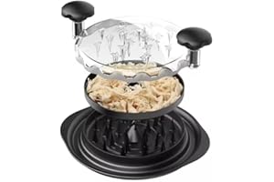 LIBOYIXI Chicken Shredder Large Chicken Breast Shredder Tool Twist with Brush&Fork, Visible Meat Shredder Machine, Strong Anti-Slip Strip, Ergonomic Handle, BPA Free, Suitable for Pork Beef Chicken (Black)