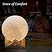 Moon Lamp With Stand | 3D Printed Moon Lamp | Dimmable Touch Control | Rechargeable LED Decor Light | Perfect Night Light for Kids | 3 colors | 5.9 inches | A Bright Lunar By WeXOOM