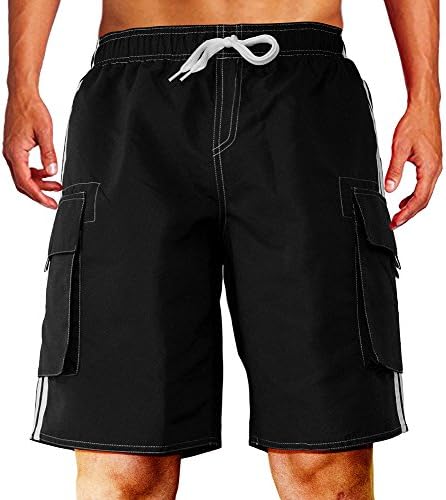 Dwar Men's Swim Trunks Beach Shorts with Mesh Lining Watershort with Cargo Pockets