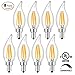 sunmeg CA10 4W LED Filament Bulb Dimmable, E12 Base Candelabra LED, 2700K Warm White, Equivalent to 40W Incandescent Bulbs (8 Pack)