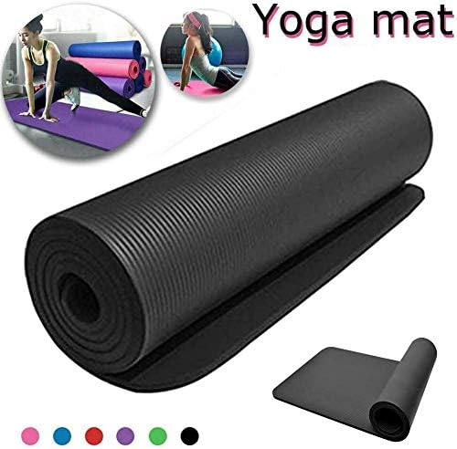 QYUHE Portable Exercise Yoga Mat Solid Non-Slip, Durable Pilates Mat 0.6 Inch Extra Thick for Fitness
