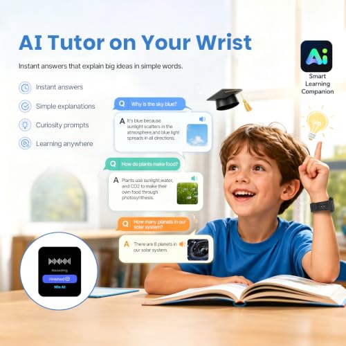 LAGENIO K9 Smart Watch for Kids with GPS Tracker, AI Assistant & Voice Call,1.78" AMOLED, 4G Smartwatch With SOS, Parental Controls, School Mode, IP68 Waterproof for Teens Ages 6 and Up