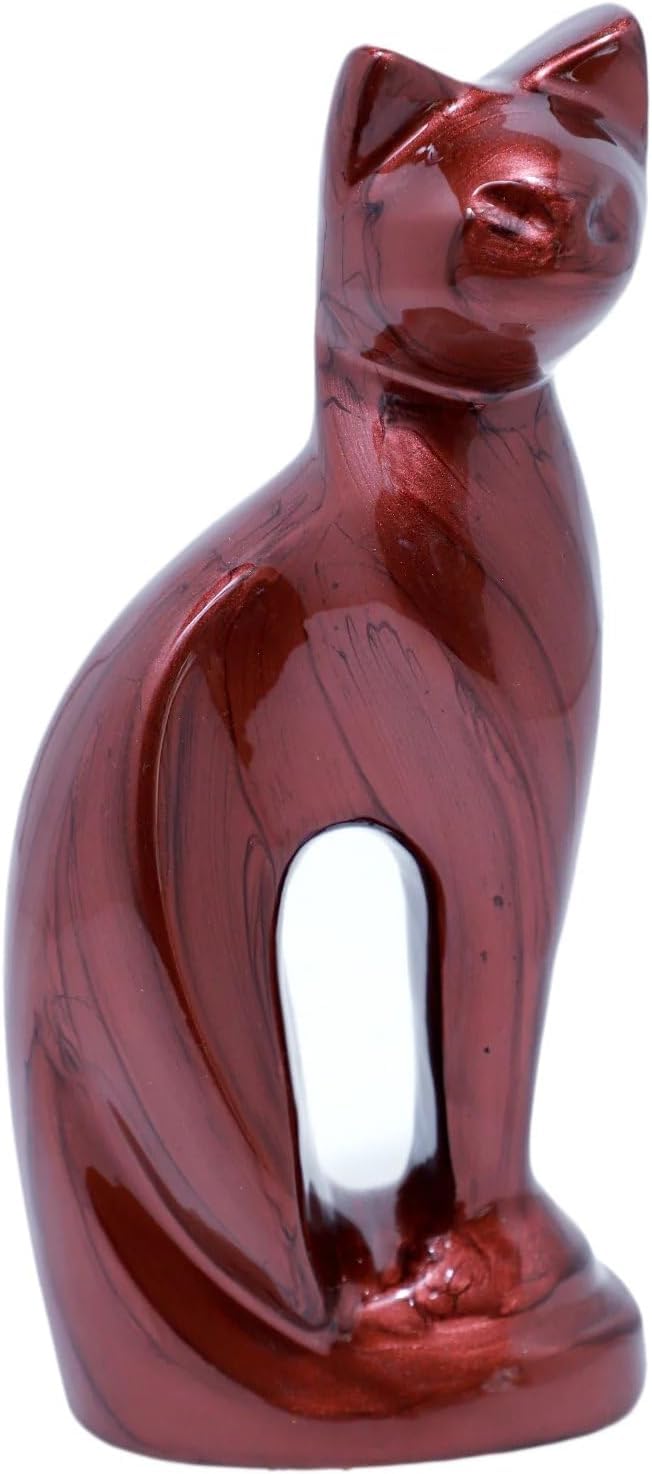 Royal Rapture Urn for Ashes Charming Funeral Memorial Cremation Cat Figurine Pet Love Urns decorative|Alloy|(Brown Cat,9") RCM01-03