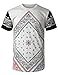 URBANCREWS Mens Hipster Hip Hop Paisley Crewneck Graphic T-shirt
