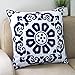 Floral Blue and White Howarmer Cotton Canvas Decorative Throw Pillows Cover Set of 4 Accent Pattern Navy Bllue 18x18-inch