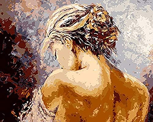 Zdlyy رسم بالرقم رسم صورة زيتية من خلال تزيين الحائط الرقمي رسم يدوي على قماش سيدة الديكور المنزلي التفكير 40 50 سم 16 20 بوصة Amazon Ae