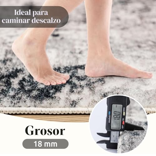 Calore Carpet Living Room Modern Short Hair Large Soft Non-Slip Bedroom Rugs (Grey-Multi, 160 x 200 cm)