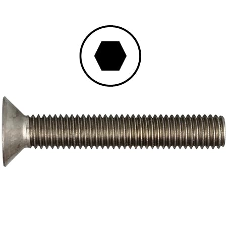 Senkkopfschrauben M10 X 100 DIN 7991 mit Innensechskant (ISK) Edelstahl A2 (5 Stück) - V2A Senkschrauben mit Vollgewinde