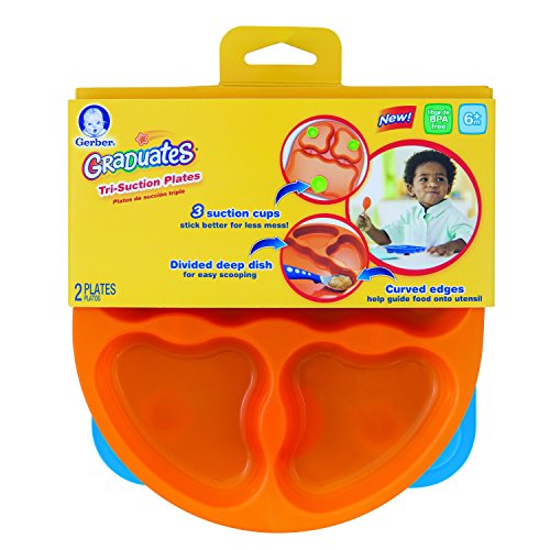 NUK Gerber Graduates Tri-Suction Plates, 2-Pack