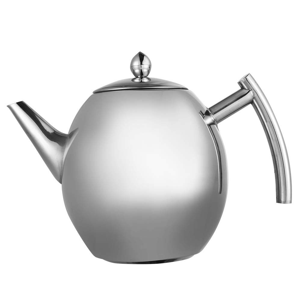 Polished Teapot Stainless Steel Teapot Large Coffee Pot Teapot with One Handle Can Be Used at Home, Hotel, Cafe, Bar, Restaurant etc. (1.5L/1500ML)