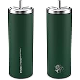 WAGENSTEIGER 20 oz Titan Insulated Stainless Steel Straw Tumbler, Double Wall Vacuum Travel Mug with Splash-Resistant Lid, Cupholder Friendly for Coffee & Cold Drinks (Hunter Green)